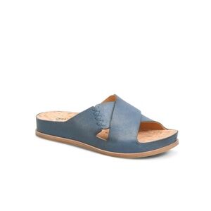 Kork-Ease Amboy Blue Leather Slip-On Sandals